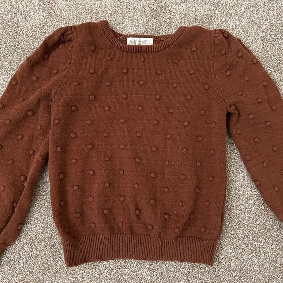 Girls Brown Polka Dot Sweater. Size 6/7 - Picture 2 of 5